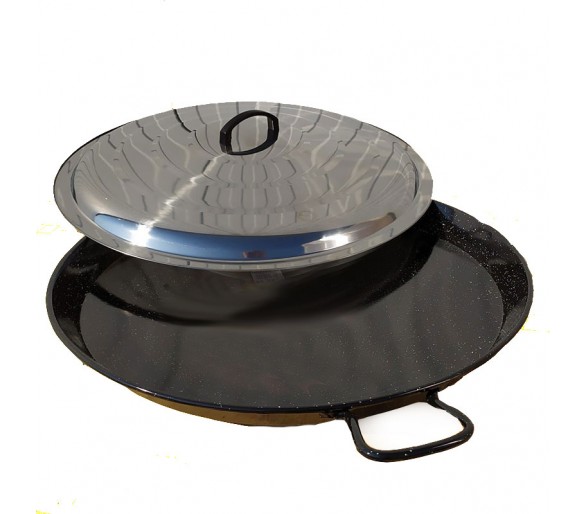 Poêle à paella 28cm Vaello Campos émaillée + couvercle - 3 parts