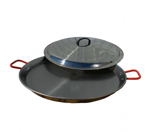 Poêle à paella acier 65cm Vaello Campos + couvercle - 25 parts