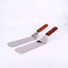 lot de 2 spatules plates inox manche en bois (36cm)