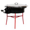 Kit à paella pour 50 personnes avec plat émaillé 90cm + pare-flamme