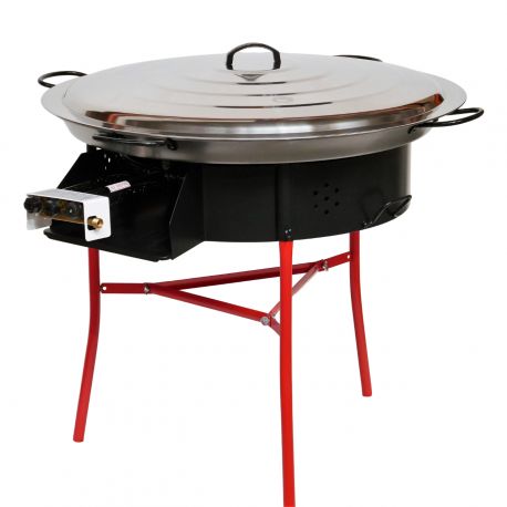 Kit à paella pour 50 personnes avec plat acier 90 cm + pare-flamme