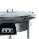 Kit à paella - 120 personnes - Maxi pare-flamme inox - Plat acier - couvercle