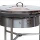 Kit à paella - 120 personnes - Maxi pare-flamme inox - Plat acier - couvercle