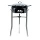 Kit à paella luxe 25 personnes - pare-flamme inox - plat émaillé 65cm et couvercle inox