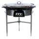 Kit paella thermocouple - 85 personnes avec plat émaillé 100cm + pare-flamme inox