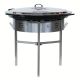 Kit paella - 85 personnes avec plat émaillé 100cm + BBQ pare-flamme inox