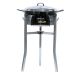 Kit à paella luxe 25 personnes - pare-flamme inox - plat émaillé 65cm et couvercle inox