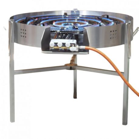 TT900 - Réchaud VLC paella propane avec thermocouple et veilleuse et pare flammes - Diamètre 900mm
