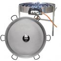 Kit à paella acier - 200 personnes - pare-flammes 100cm - thermocouple - veilleuse