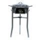 Kit à paella luxe 20 personnes - pare-flamme inox - plat acier 60cm et couvercle inox