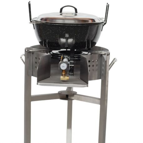Kit friteuse pro 35cm à gaz pare flammes 45 - 8 litres -Thermocouple