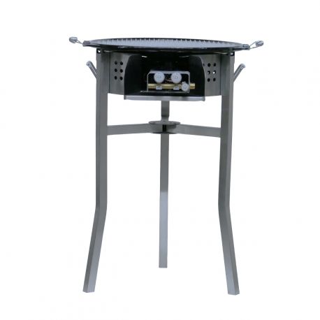 Kit Plancha luxe 20 personnes - pare-flamme inox - plancha fonte émaillée 52 cm