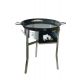 Kit à paella luxe 30 personnes - pare-flammes inox 60cm - plat émaillé 70cm et couvercle inox - Thermocouple