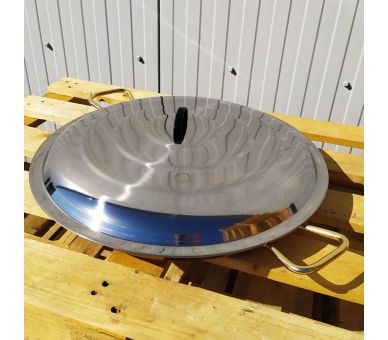 Poêle à Paella inox 70cm avec couvercle inox - 25 parts