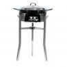 Kit à paella luxe 20 personnes - pare-flamme inox - plat émaillé 60cm et couvercle inox