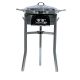 Kit à paella luxe 20 personnes - pare-flamme inox - plat inox 60cm et couvercle inox