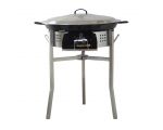 Kit à paella luxe 30 personnes - pare-flammes inox 60cm - plat émaillé 70cm et couvercle inox