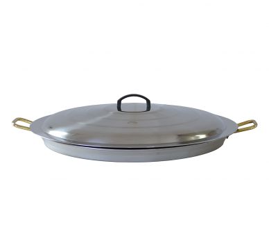 Poêle à Paella inox 70cm avec couvercle inox - 25 parts
