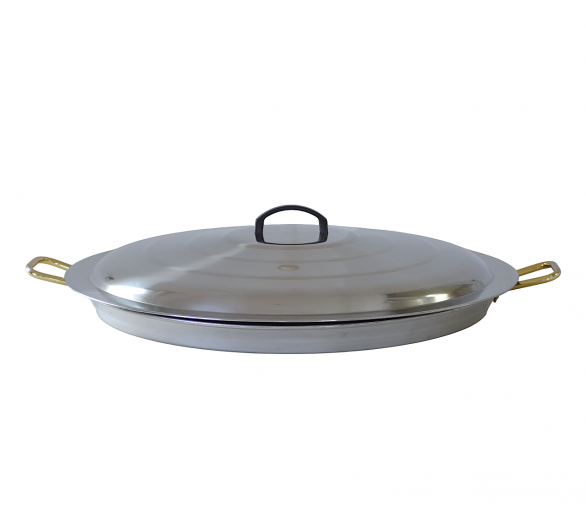 Poêle à Paella inox 70cm avec couvercle inox - 25 parts
