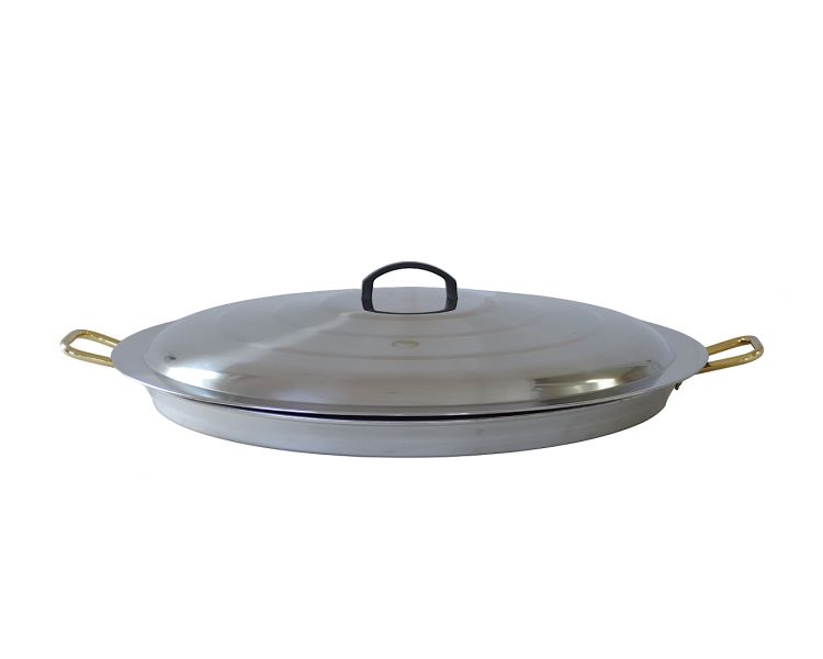 Poêle à Paella inox 70cm avec couvercle inox - 25 parts