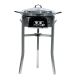 Kit à paella luxe 20 personnes - pare-flamme inox - plat acier 60cm et couvercle inox