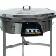 Kit à paella - 50 personnes - Pare-flamme inox - Plat acier - couvercle