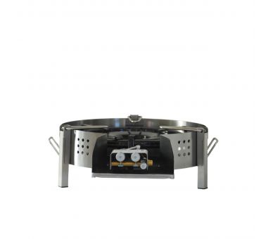 Kit paella 40 personnes pour plan de travail - pare-flammes inox 70cm - plat inox 80cm et couvercle inox - Thermocouple