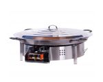 Kit paella pour plan de travail - 85 personnes - Pare-flamme inox 80cm - Plat acier