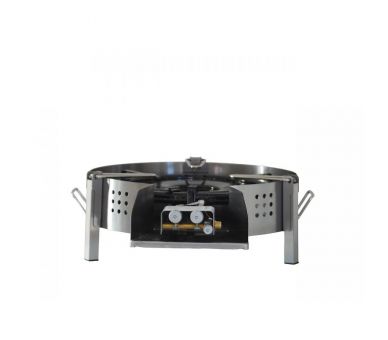 Kit à paella luxe 20 personnes - pare-flamme inox 45 cm - plat acier 60cm et couvercle inox