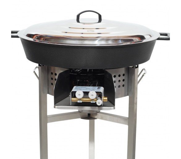 Kit tartiflette pare flammes inox 45cm - Poêle fonte 65cm - thermocouple pro - couvercle inox