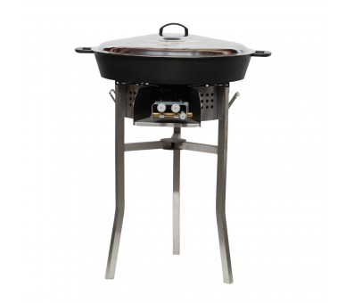 Kit tartiflette pare flammes inox 45cm - Poêle fonte 65cm - thermocouple pro - couvercle inox