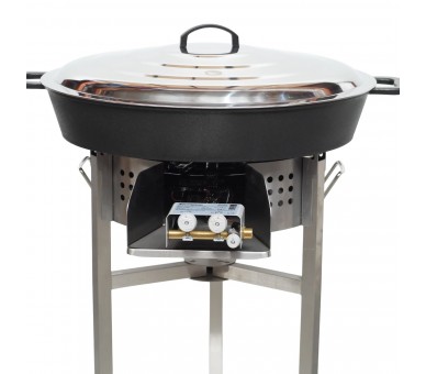 Kit tartiflette pare flammes inox 45cm - Poêle fonte 50cm - thermocouple pro - couvercle 