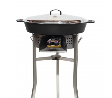 Kit tartiflette pare flammes inox 45cm - Poêle fonte 50cm - couvercle inox 