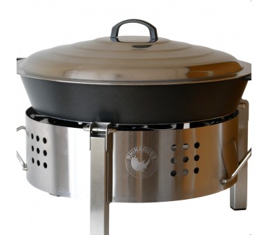 Kit tartiflette pare flammes inox 45cm - Poêle en fonte 50cm - couvercle inox