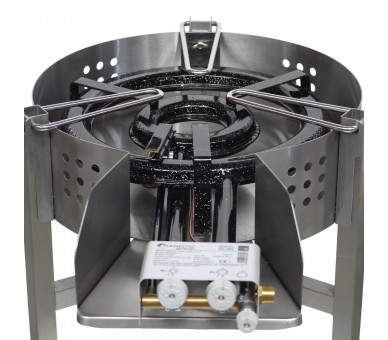 Kit tartiflette pare flammes inox 60cm - Poêle fonte 65cm 1 séparation - thermocouple pro - couvercle inox