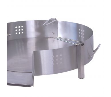 Kit paella pour plan de travail - 50 personnes - Pare-flamme inox 80cm - Plat acier 90 cm- couvercle inox