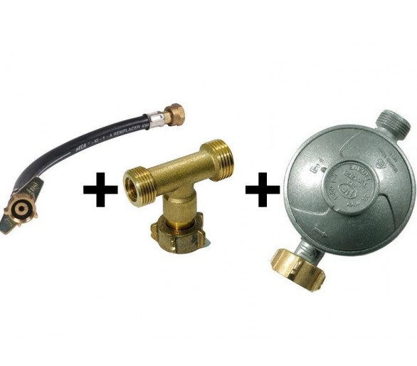 kit de couplage 2 bouteilles de gaz, lyre + T + détendeur propane