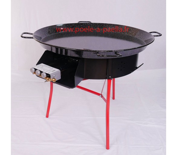 Kit à paella thermocouple pour 50 personnes avec plat émaillé + pare-flamme