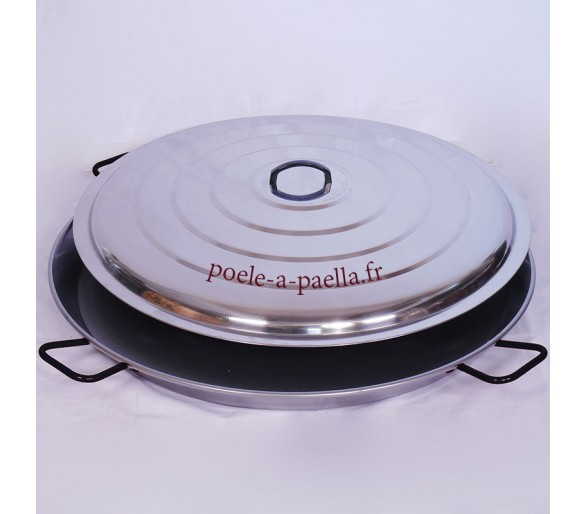 Poêle à paella acier 115cm Vaello Campos + couvercle - 120 parts
